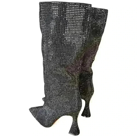 Aldo Taylah Rhinestone Boots Black Women Size 7.5 PillowWalk Technology